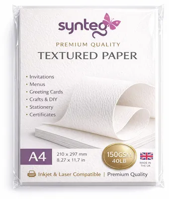 Obrázok produktu pre A4, 100 listov, biely papier s textúrou, 110 g/m²