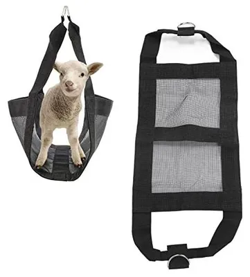 Obrázok produktu pre Váhový vak 100 kg - S D-krúžkom - Nylon - Zosilnené popruhy - Vhodný pre jahňatá/kozy/alpaky - Rozmer 30 x 48 cm - Váha pre zvieratá