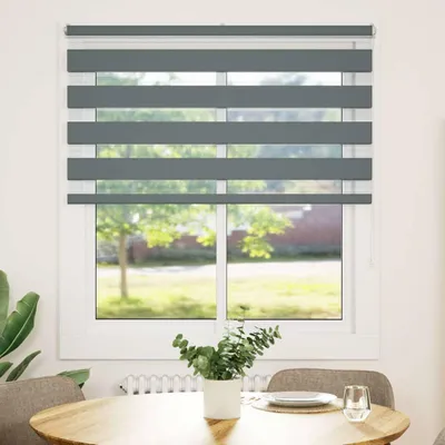 Immagine prodotto di Tenda a rullo doppia vidaXL, grigio scuro, 130x150 cm, larghezza del tessuto 125,9 cm, poliestere