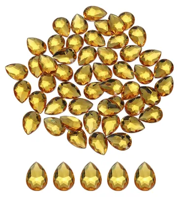 Productafbeelding van 50 Stuks Acryl Tranenvorm Edelsteentjes 13x18mm Gouden Kleur voor DIY Projecten