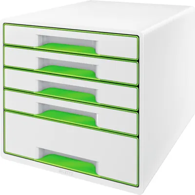 Obrázok produktu pre Esselte Leitz Schubladenbox Wow Cube 52142054 5Schubfächer weiß/gruen