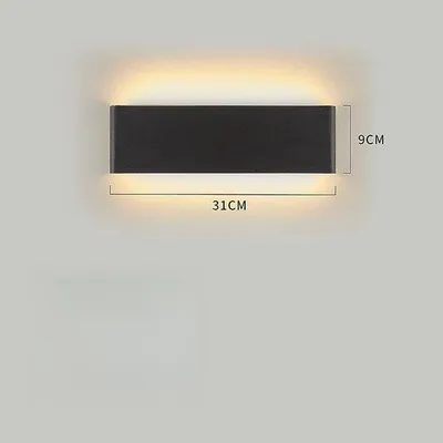 Obrázok produktu pre LED nástenná lampa do spálne, moderná stolná lampa, nástenná lampa v rustikálnom štýle, 31 cm, 10 W, čierna