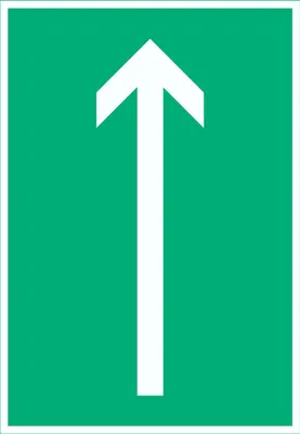 Produktbild von Richtungspfeil hoch Schild hochkant weiss grün Pfeil A3 (297x420mm)