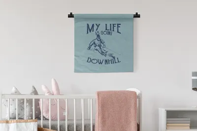 Produktbild von MuchoWow® Wandteppich Wandbehang Ski - Jahrgang - Schnee 60x60 cm Tapisserie Dekoration Wandtuch - Dekorationen - Wand Decke