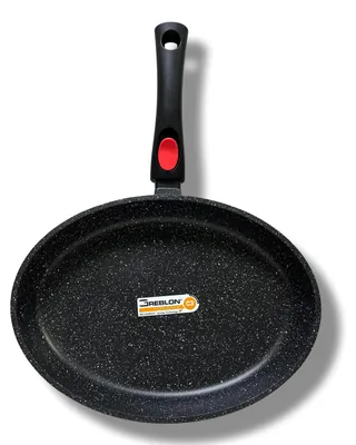 Ovale Fischpfanne 36 cm, Steinoptik, Induktion, PFOA-frei, fettfrei