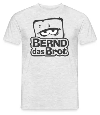 Produktbild von Spreadshirt Bernd Das Brot Logo Schwarz-Weiß Männer T-Shirt, 4XL, Grau meliert