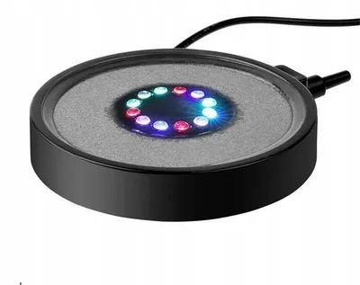 Produktbild von Aquarium LED Ausströmerstein RGB mit 12 Farben, 105 mm, wasserdicht IP68, für Luftpumpe, dekorative Unterwasserbeleuchtung