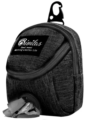Image de Poche à friandises pour chien avec distributeur de sacs à déjections, noire, 12x8 cm, en tissu Oxford, multifonctionnelle