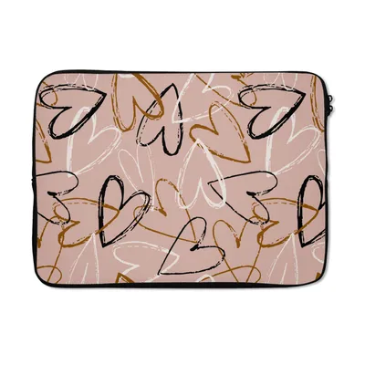Produktbild von MuchoWow® Laptop Hülle 13 Zoll Geschenk zum Valentinstag - Herzen - Schnittmuster Laptoptasche - Laptophülle - Sleeve - Rundumschutz