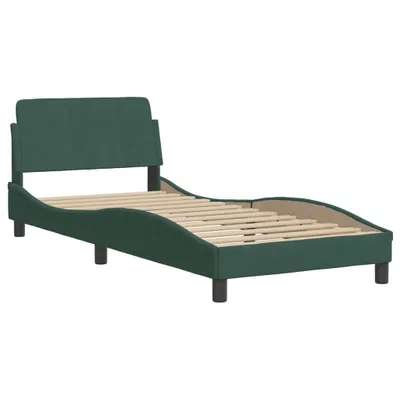 Produktbild von Bettgestell "Dover" Dunkelgrün 90x200 cm Samt
