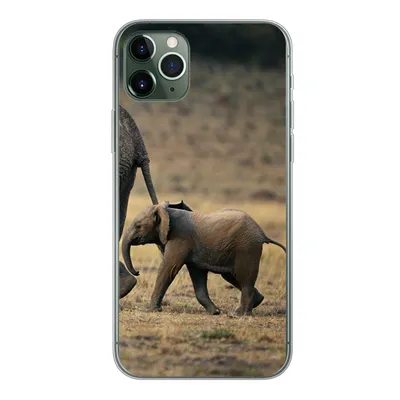 Produktbild von MuchoWow® Handyhülle Schutzhülle Hülle für iPhone 11 Pro Max Elefant - Tiere - Savanne - Natur Silikon Softcase Handy Hülle - Schutz