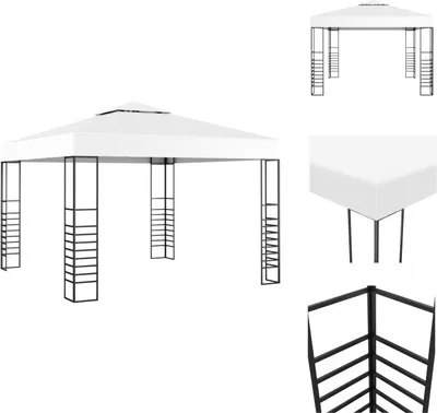 Image de vidaXL Pavillon de jardin 3×3 m Blanc - Pavillons & Tentes de réception