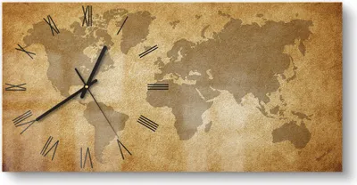 Produktbild von DEQORI Glasuhr 60x30 cm Römisch 'Globale Pergamentkunst' Wanduhr Glas Uhr Design leise Küchenuhr