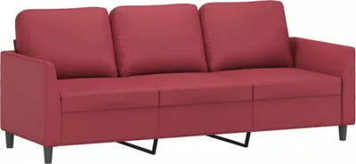 Produktbild von vidaXL 3-Sitzer-Sofa Weinrot 180 cm Kunstleder