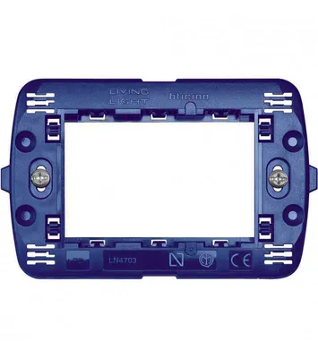 Image de Support pour 3 modules, compatible avec les plaques Living International Bticino, modèle LN4703