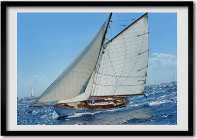 Produktbild von Bild - Bilder - Bilderrahmen - 70 cm x 50 cm - MDF-Rahmen, Wandkunst Yacht