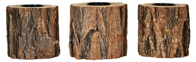 Produktbild von 3er Set Teelichthalter aus Holz H10cm