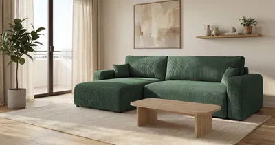 Obrázek produktu pro Rohová sedací souprava ISMERA - khaki, levý roh