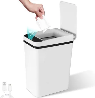 Immagine prodotto di Cestini automatici con sensore da 12 l - Senza contatto e silenziosi - Per cucina e bagno
