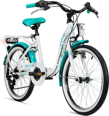Produktbild von Bergsteiger Atlantis 20 Zoll Kinderfahrrad, geeignet für 6, 7, 8, 9 Jahre, StVZO, Shimano 6 Gang-Schaltung, Mädchen-Fahrrad mit Dynamo-Licht