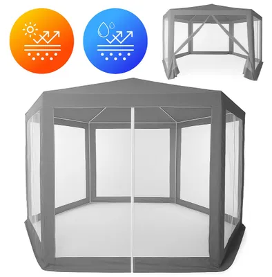 Image de Tente de jardin commerciale 2 x 2 x 2 m avec moustiquaire, gris, MultiGarden