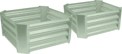 Produktbild von Quadratische Hochbeete aus verzinktem Stahl – 60 cm x 60 cm – Grün – 2er-Pack