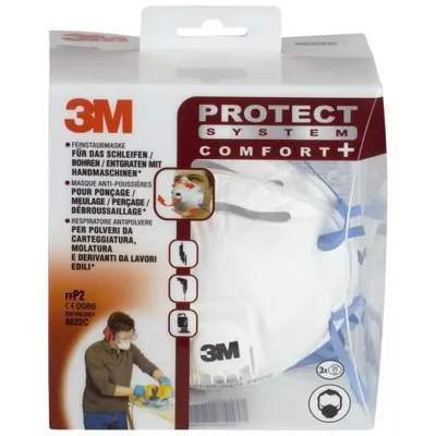 Produktbild von 3M 8822C3 Feinstaubmaske Komfort - Pack mit 3 Stück