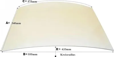 Obrázok produktu pre Krbové sklo Zakrivené 340x555x575mm Sklo na krbové kachle Sklo na krbové kachle Pohľadové sklo Krbové sklo Zakrivené sklo na krb Odolné voči teplote 34x55,5x57,5 cm