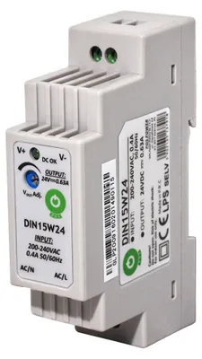 Obrázek produktu pro DIN15W12 Spínaný napájecí zdroj, horní lišta, 15 W, 12 V, 1,25 A