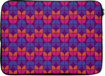 Produktbild von MuchoWow® Laptop Hülle 14 ZollTulpen - Muster - Retro Laptoptasche - Laptoptasche - Stoßsicher - Schutzhaube