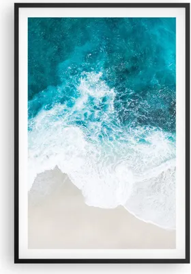 Produktbild von Gerahmtes Poster - Schwarzer Rahmen - Luftaufnahmen Strand Welle - 61x91,5 cm - Wand Bild - Wanddeko - Wandbilder - Kunstposter - Wandposter - Bilderrahmen - Bilder - Kunstdruck - P2BPA61x91-4686