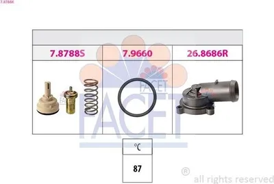 Produktbild von FACET Thermostat Kühlmittel 87°C für VW POLO (9N) Polo Schrägheck (6R1, 6C1) für SKODA Fabia II Schrägheck (542) für SEAT Ibiza IV Schrägheck