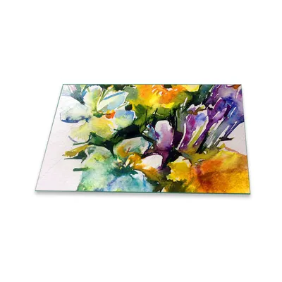 Produktbild von Herdabdeckplatte Glaskeramik 1 Teilig 80x52 Abstrakt Bunt Abdeckung Glas Spritzschutz