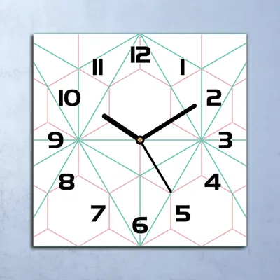 Produktbild von Wanduhr Echt-Glas-Küchenuhr Sechseck und Dreieck Quarz 30x30 Deko Bilder