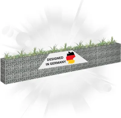 Produktbild von DELUKE® Gabionen Hochbeet ROON aus Stahl | 360x30x60cm | Steinkorb Gabionengitter Ziergabione Steingabione Drahtkorb befüllbar