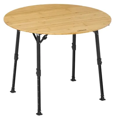 Produktbild von Campout Campingtisch Klapptisch Ø90 cm – Für Camping Garten und Balkon – Tragetasche inklusive – Braun