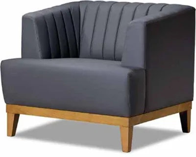 Obrázek produktu pro Šedé klubové křeslo Designové látkové křeslo Elegantní křeslo do obývacího pokoje