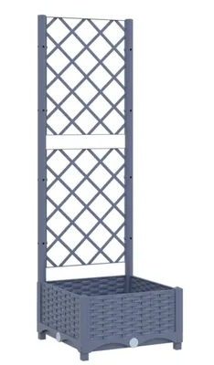 Immagine prodotto di vidaXL Fioriera con traliccio Grigio scuro 40x40x121,5 cm PP