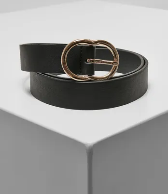 Immagine prodotto di Urban Classics TB5212 | Cintura con fibbia a D piccola, taglie dalla S alla XL - Colore: Nero/Oro - Taglia: M
