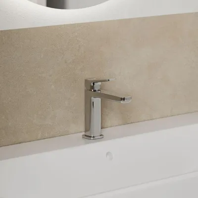 Produktbild von KLUDI-X3 Waschtischarmatur 422880581 mit Push-Open Ablaufgarnitur, chrom