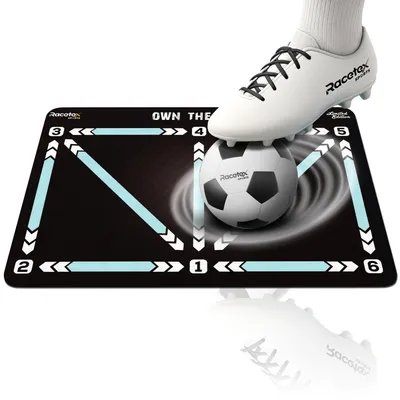Produktbild von Racetex Fussballmatte Training Kinder 60x90 cm – Rutschfeste und Langlebige Fußballmatte – Die Kickmatte für Indoor Fussball Training – Weiß