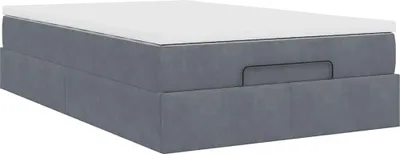 Obrázok produktu pre Osmanská posteľ s matracom tmavosivá 120x190 cm zamat