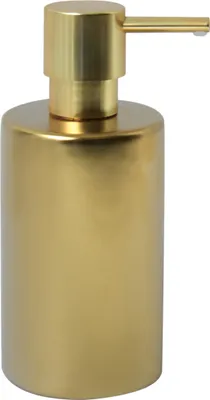 Produktbild von Spirella Seifenspender "Tube" | mit Edelstahlpumpe | Flüssigseifen-Spender | Porzellan | 300ml | Langliebig und Robust | matt Gold