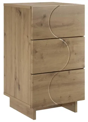 Image de Table de chevet en bois imitation chêne, dimensions 33,5 x 34,5 x 60 cm
