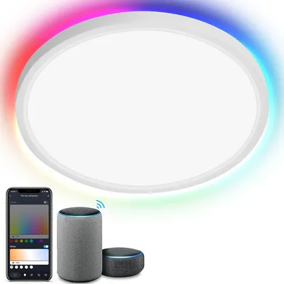 Produktbild von Smart LED Deckenleuchte 24W intelligent - Leuchte dimmbar, IP44, 2040LM, RGB Lampen