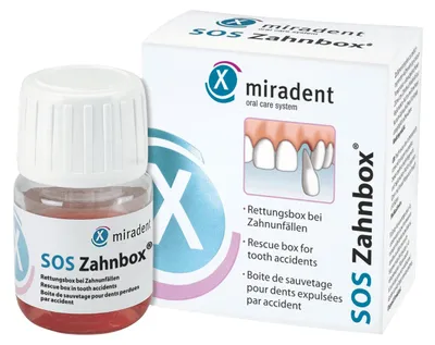 Produktbild von miradent SOS Zahnbox Rettungsbox bei Zahnunfällen, 1 St. Ampullen