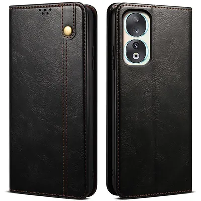 Obrázek produktu pro Pouzdro pro Honor 90, kožené flip pouzdro peněženka s funkcí stojánku černé