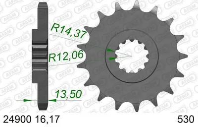 Produktbild von AFAM Kettenritzel 24900-17 Vorne für KAWASAKI MOTORCYCLES GPZ Stahl