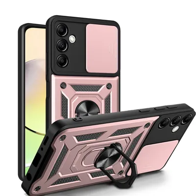 Produktbild von Outdoor Panzer Hülle für Samsung Galaxy A14 mit Kameraschutz Ringhalter Bumper  Rosegold