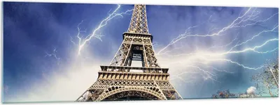 Produktbild von Bilder auf glas - Eiffle Paris Turm - 160x50cm - Glasbilder - Wandbilder - Kunstdruck - zum Aufhängen bereit - Wanddekoration aus Glas - Glas Bilder - Wandbild auf Glas - Einteilig - GAB160x50-2484